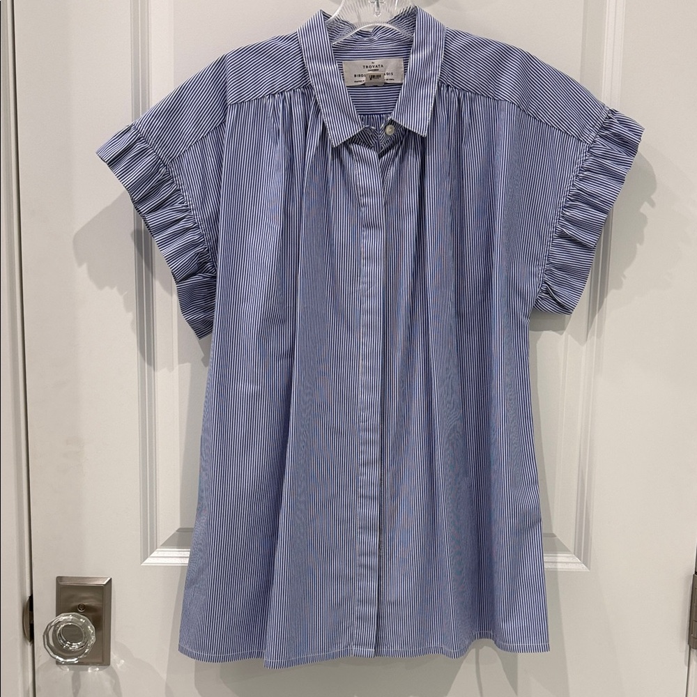 Birds of Paradise by Trovata Pinstripe Button-Up “Marianne B” Shirt